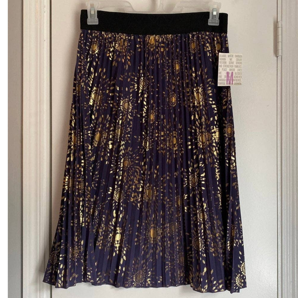 Lularoe Elegant Jill Scalloped Creased Accordion Skirt Collection Size Medium